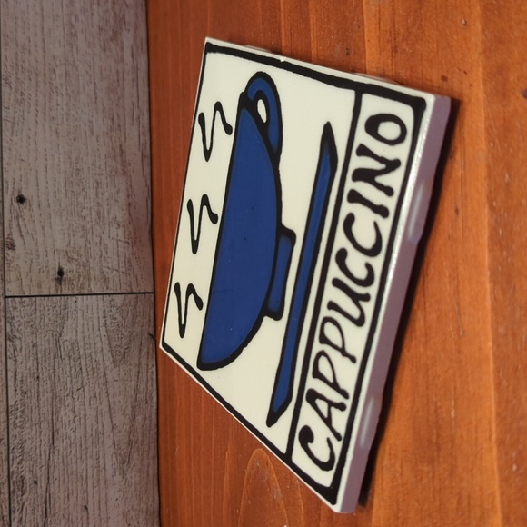 Cappuccino design 4"X4" tile trivet - Picture 2 of 6